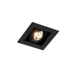 QAZQA Einbaustrahler|Wohnzimmerlampen*Set mit 6 modernen schwarzen, verstellbaren Einbaustrahlern - Oneon 70