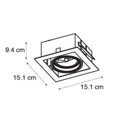 QAZQA Einbaustrahler|Wohnzimmerlampen*Set mit 6 modernen schwarzen, verstellbaren Einbaustrahlern - Oneon 70
