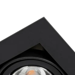 QAZQA Einbaustrahler|Wohnzimmerlampen*Set mit 6 modernen schwarzen, verstellbaren Einbaustrahlern - Oneon 70