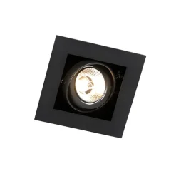 QAZQA Einbaustrahler|Wohnzimmerlampen*Set mit 6 modernen schwarzen, verstellbaren Einbaustrahlern - Oneon 70