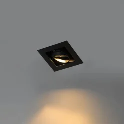 QAZQA Einbaustrahler|Wohnzimmerlampen*Set mit 6 modernen schwarzen, verstellbaren Einbaustrahlern - Oneon 70