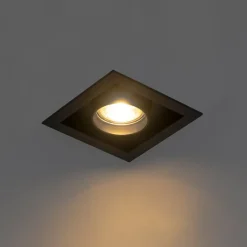 QAZQA Einbaustrahler|Wohnzimmerlampen*Set mit 6 modernen schwarzen, verstellbaren Einbauspots - Roof