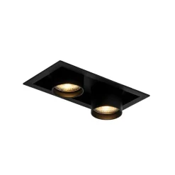 QAZQA Einbaustrahler|Wohnzimmerlampen*Set mit 6 modernen, schwarzen Einbaustrahlern, verstellbar, 2-flammig - Roof