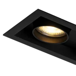 QAZQA Einbaustrahler|Wohnzimmerlampen*Set mit 6 modernen, schwarzen Einbaustrahlern, verstellbar, 2-flammig - Roof