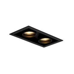 QAZQA Einbaustrahler|Wohnzimmerlampen*Set mit 6 modernen, schwarzen Einbaustrahlern, verstellbar, 2-flammig - Roof