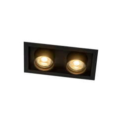 QAZQA Einbaustrahler|Wohnzimmerlampen*Set mit 6 modernen, schwarzen Einbaustrahlern, verstellbar, 2-flammig - Roof