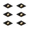 QAZQA Einbaustrahler|Wohnzimmerlampen*Set mit 6 modernen schwarzen, verstellbaren Einbaustrahlern - Club