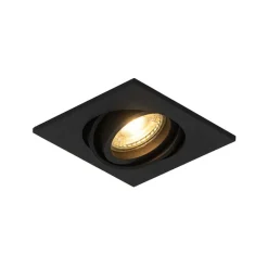 QAZQA Einbaustrahler|Wohnzimmerlampen*Set mit 6 modernen schwarzen, verstellbaren Einbaustrahlern - Club