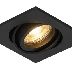 QAZQA Einbaustrahler|Wohnzimmerlampen*Set mit 6 modernen schwarzen, verstellbaren Einbaustrahlern - Club