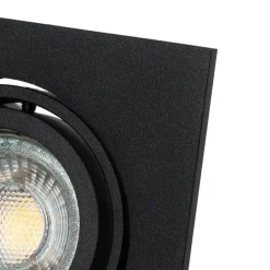 QAZQA Einbaustrahler|Wohnzimmerlampen*Set mit 6 modernen schwarzen, verstellbaren Einbaustrahlern - Club