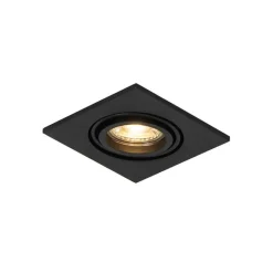 QAZQA Einbaustrahler|Wohnzimmerlampen*Set mit 6 modernen schwarzen, verstellbaren Einbaustrahlern - Club