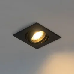 QAZQA Einbaustrahler|Wohnzimmerlampen*Set mit 6 modernen schwarzen, verstellbaren Einbaustrahlern - Club