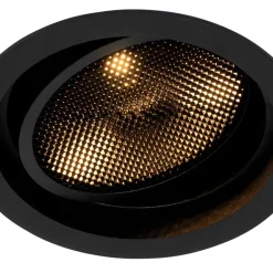 QAZQA Küchenlampen|Esszimmerlampen*Set mit 6 modernen schwarzen verstellbaren Einbaustrahlern - Coop 111 Honey