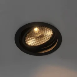 QAZQA Küchenlampen|Esszimmerlampen*Set mit 6 modernen schwarzen verstellbaren Einbaustrahlern - Coop 111 Honey