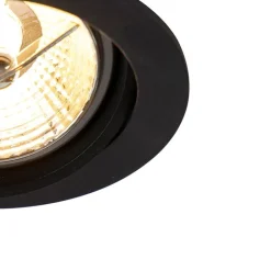 QAZQA Einbaustrahler|Wohnzimmerlampen*Set mit 6 modernen, schwenkbaren schwarzen Einbaustrahlern AR70 - Cisco