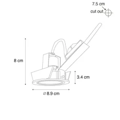 QAZQA Schlafzimmerlampen|Küchenlampen*Set mit 12 modernen, schwenkbaren Einbaustrahlern Dunkelbronze - Cisco