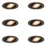 QAZQA Einbaustrahler|Wohnzimmerlampen*Set mit 6 modernen, schwenkbaren Einbaustrahlern Dunkelbronze - Cisco