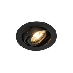 QAZQA Einbaustrahler|Wohnzimmerlampen*Set mit 6 modernen, schwenkbaren Einbaustrahlern schwarz - Club