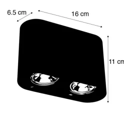 QAZQA Deckenstrahler|Aufbaustrahler*Set mit 2 modernen Spots schwarz - Ronda Duo