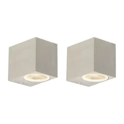 QAZQA Gartenbeleuchtung|Badezimmerlampen*Set mit 2 modernen Wandleuchten aus Aluminium IP44 - Baleno I.