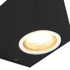 QAZQA Gartenbeleuchtung|Badezimmerlampen*Set mit 2 modernen Wandleuchten schwarz IP44 - Baleno I