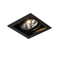 QAZQA Einbaustrahler|Wohnzimmerlampen*Set mit 6 Moderner Einbau Spot schwarz 18 cm verstellbar - Artemis 111