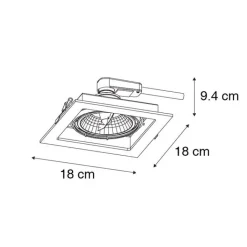 QAZQA Einbaustrahler|Wohnzimmerlampen*Set mit 6 Moderner Einbau Spot schwarz 18 cm verstellbar - Artemis 111