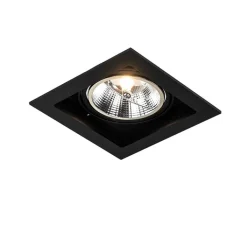 QAZQA Einbaustrahler|Wohnzimmerlampen*Set mit 6 Moderner Einbau Spot schwarz 18 cm verstellbar - Artemis 111