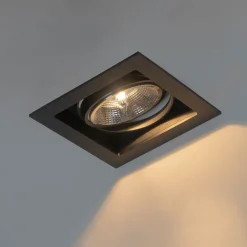 QAZQA Einbaustrahler|Wohnzimmerlampen*Set mit 6 Moderner Einbau Spot schwarz 18 cm verstellbar - Artemis 111