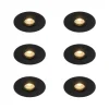 QAZQA Schlafzimmerlampen|Küchenlampen*Set mit 6 Moderner Einbaustrahler schwarz 12 cm - Buco