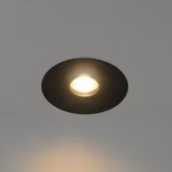 QAZQA Schlafzimmerlampen|Küchenlampen*Set mit 6 Moderner Einbaustrahler schwarz 12 cm - Buco