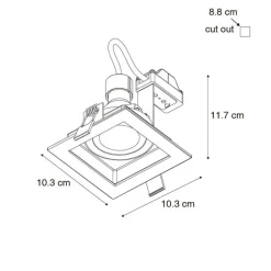 QAZQA Einbaustrahler|Wohnzimmerlampen*Set mit 6 Moderner Einbaustrahler weiß verstellbar - Carree