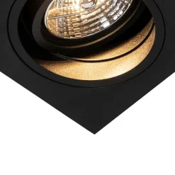 QAZQA Einbaustrahler|Wohnzimmerlampen*Set mit 6 Modernes versenktes Spotschwarz verstellbar - Chuck 70