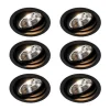 QAZQA Einbaustrahler|Wohnzimmerlampen*Set mit 6 Modernes versenktes Spotschwarz verstellbar - Chuck 111