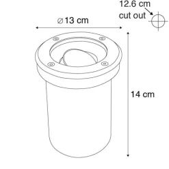 QAZQA Gartenbeleuchtung|Bodenstrahler Außen*Set mit 3 Outdoor-Bodenstrahlern aus Stahl verstellbar IP65 - Delux