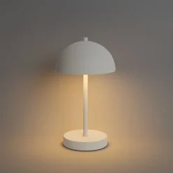 QAZQA Gartenbeleuchtung|Led-Außenleuchten*Set mit 2 Outdoor-Tischlampen Pilz weiß wiederaufladbar - Keira