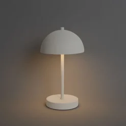 QAZQA Gartenbeleuchtung|Led-Außenleuchten*Set mit 2 Outdoor-Tischlampen Pilz weiß wiederaufladbar - Keira