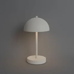 QAZQA Gartenbeleuchtung|Led-Außenleuchten*Set mit 2 Outdoor-Tischlampen Pilz weiß wiederaufladbar - Keira