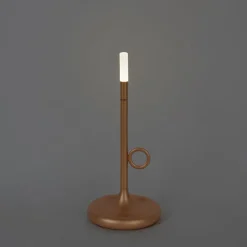 QAZQA Gartenbeleuchtung|Led-Außenleuchten*Set mit 2 Outdoor-Tischlampen gold mit Dimmer wiederaufladbar - Sjarel