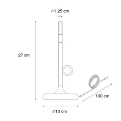 QAZQA Gartenbeleuchtung|Led-Außenleuchten*Set mit 2 Outdoor-Tischlampen gold mit Dimmer wiederaufladbar - Sjarel