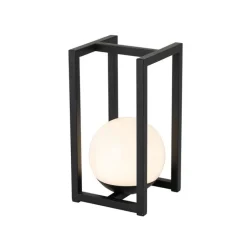 QAZQA Gartenbeleuchtung|Led-Außenleuchten*Set mit 2 Outdoor-Tischlampen Schwarz mit Touch-Ladefunktion - Nowi