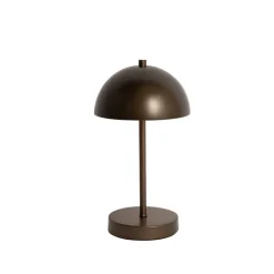 QAZQA Gartenbeleuchtung|Led-Außenleuchten*Set mit 2 Outdoor-Tischleuchten Pilz Dunkelbronze Wiederaufladbar - Keira