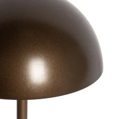 QAZQA Gartenbeleuchtung|Led-Außenleuchten*Set mit 2 Outdoor-Tischleuchten Pilz Dunkelbronze Wiederaufladbar - Keira