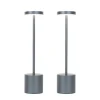 QAZQA Gartenbeleuchtung|Led-Außenleuchten*Set mit 2 Outdoor-Tischleuchten grau mit Dimmer wiederaufladbar - Dupont