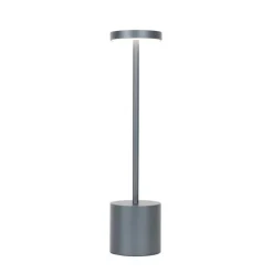 QAZQA Gartenbeleuchtung|Led-Außenleuchten*Set mit 2 Outdoor-Tischleuchten grau mit Dimmer wiederaufladbar - Dupont