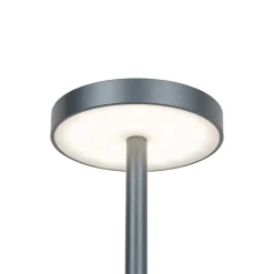 QAZQA Gartenbeleuchtung|Led-Außenleuchten*Set mit 2 Outdoor-Tischleuchten grau mit Dimmer wiederaufladbar - Dupont