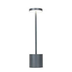 QAZQA Gartenbeleuchtung|Led-Außenleuchten*Set mit 2 Outdoor-Tischleuchten grau mit Dimmer wiederaufladbar - Dupont