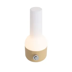 QAZQA Gartenbeleuchtung|Led-Außenleuchten*Set mit 2 Outdoor-Tischleuchten Gold mit Weiß inkl. wiederaufladbarem LED - Haard