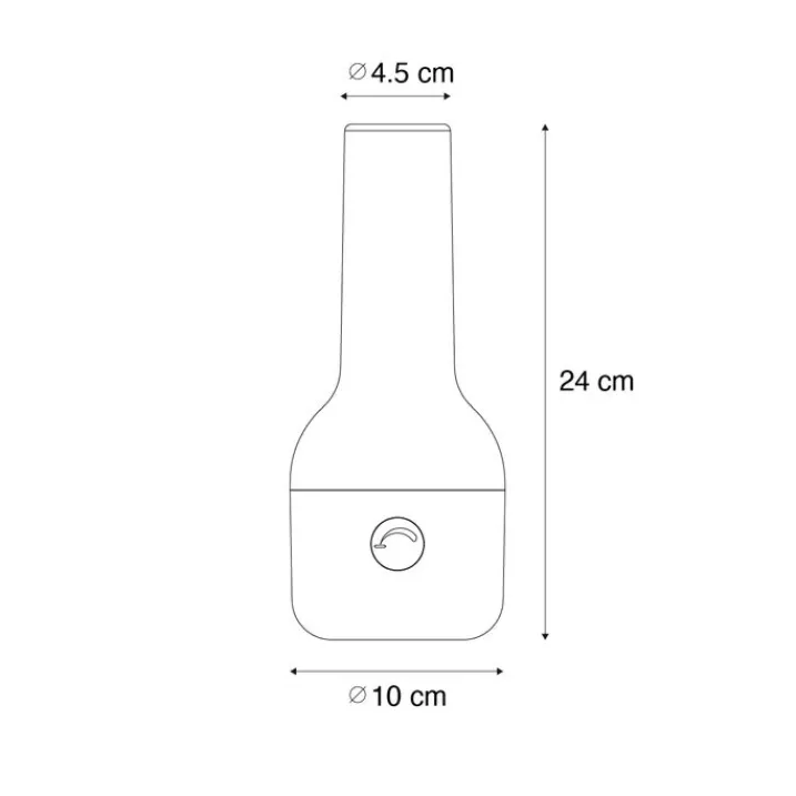QAZQA Gartenbeleuchtung|Led-Außenleuchten*Set mit 2 Outdoor-Tischleuchten Beige mit Weiß inkl. wiederaufladbarem LED - Haard
