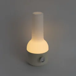 QAZQA Gartenbeleuchtung|Led-Außenleuchten*Set mit 2 Outdoor-Tischleuchten Beige mit Weiß inkl. wiederaufladbarem LED - Haard